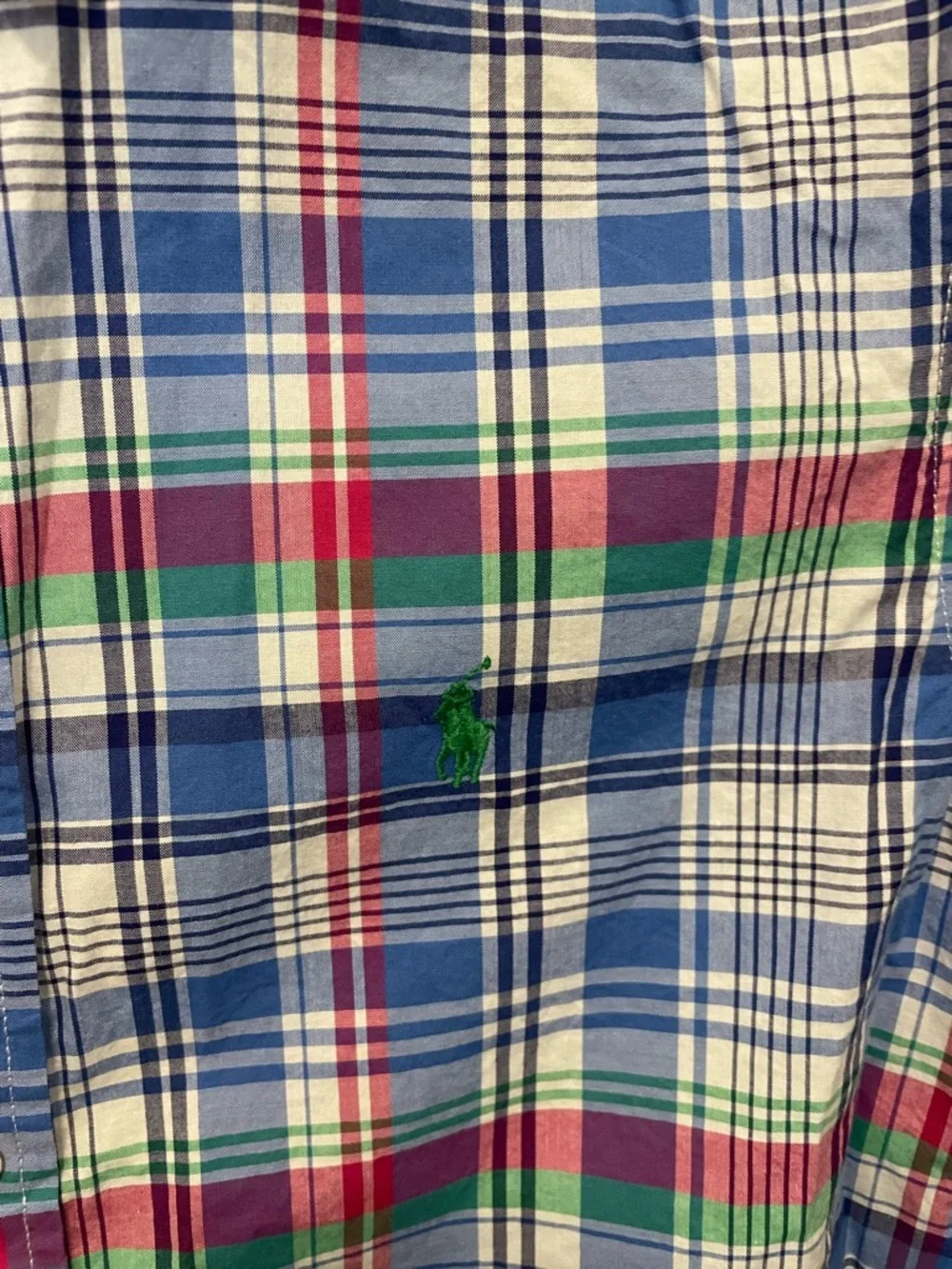 Ralph Lauren Short-Sleeve Plaid Button-Down Shirt - Blue, Green, Red Boys Size L